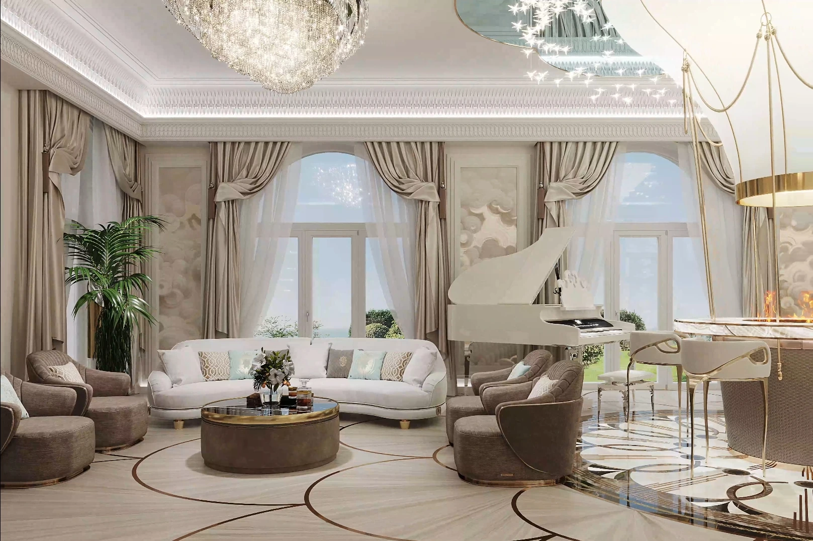 Living room and kitchen
