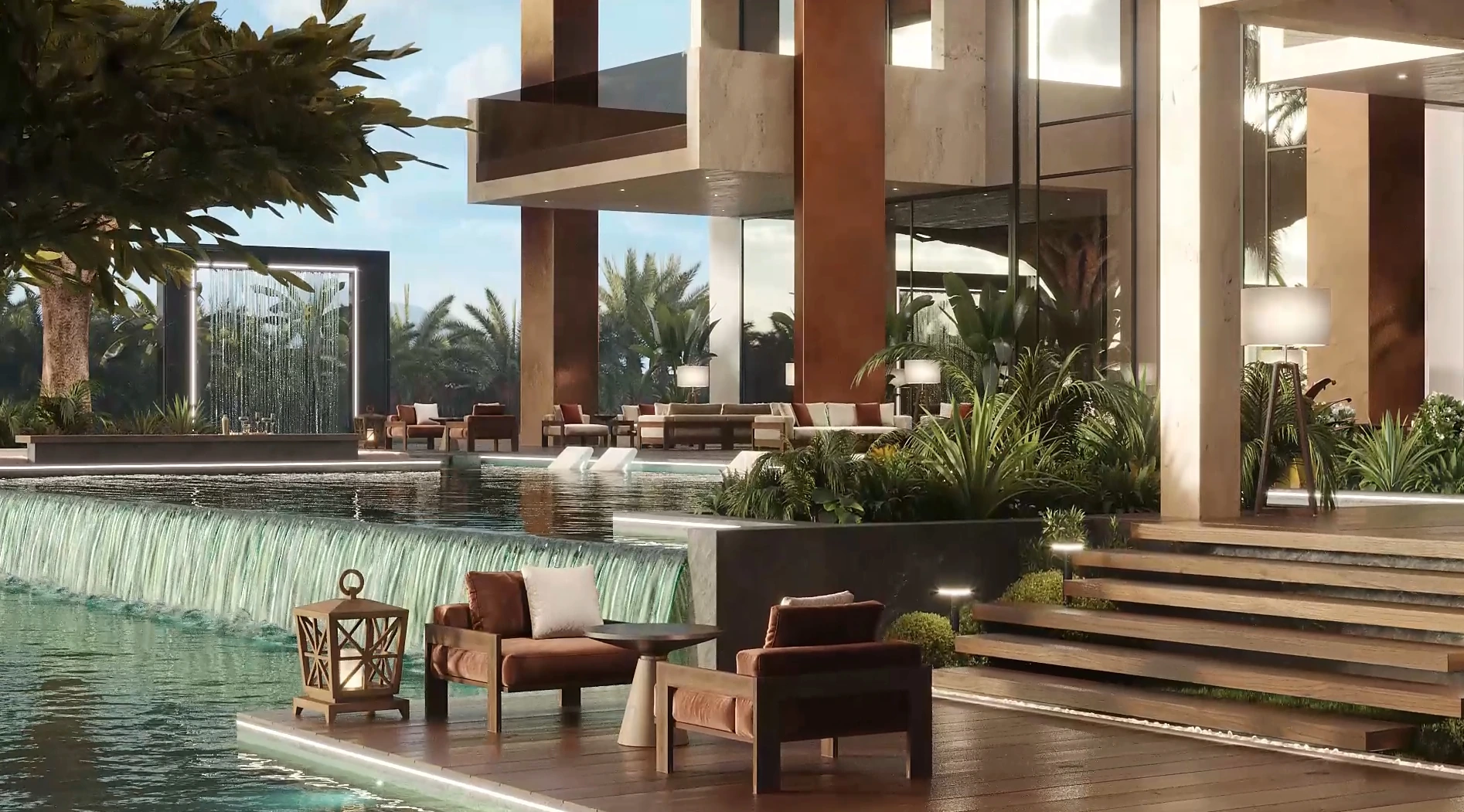 Villa waterfall one